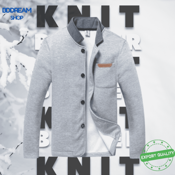 Men's Knit Blazer - Gray Colour - 2